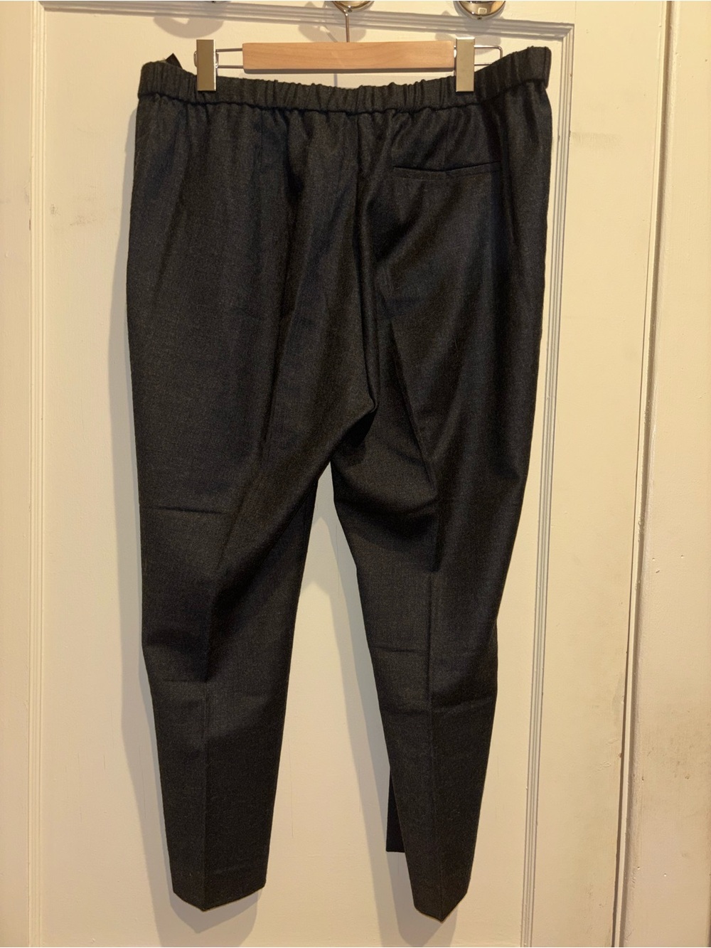 Theory Charcoal Sleek Flannel Pants - Picture 2 of 4